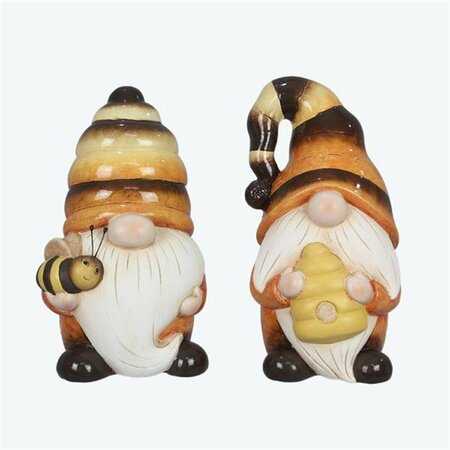 YOUNGS Ceramic Bee Gnome Decor, Assorted Color - Large - 2 Piece 72496